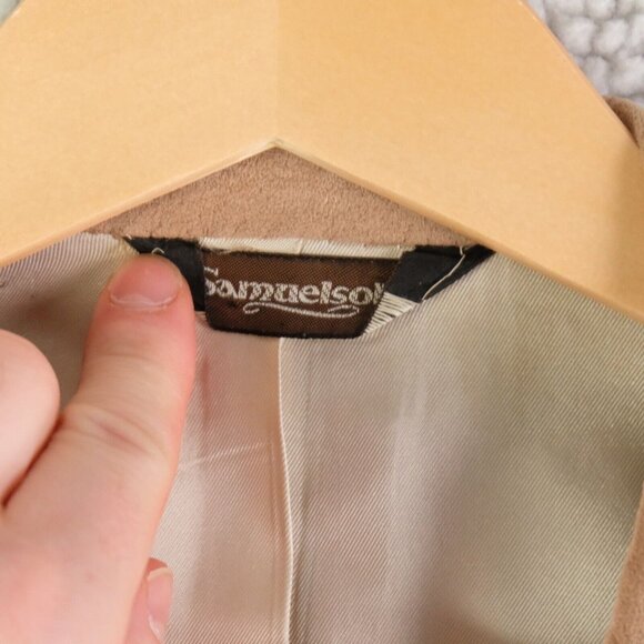 Samuesohn Blazer Mens 44R Brown Faux Suede Two Button Vented Western - Picture 12 of 16